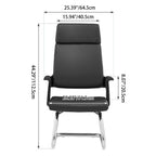 Modern Executive High-Back Black PU Leather Desk Chair - Cantilever Office Chair With 180° Swivel & Auto-Return Function For Home Office Lumendat