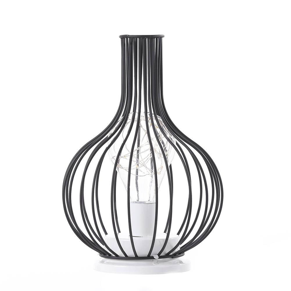 Retro Wrought Iron Wine Bottle Night Light Table Lamp Lumendat