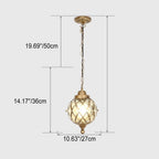 European Vintage Round Ball Die-cast Aluminum Glass Waterproof Outdoor 1-light Pendant Light BulbSquare