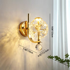 Modern Luxury Metal Iron Stainless Steel Crystal Ball Cylinder 1-Light Wall Sconce Lamp For Bedside Lumendat