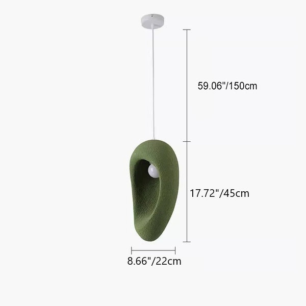 Contemporary Creative Oval Hollow Resin Iron 1-light Pendant Light for Bedroom