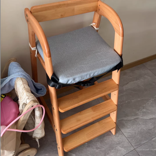 Lumendat Modern Simplicity Kids Triple Square Fabric Rubberwood Dining Chair Backrest For Dining Room Lumendat