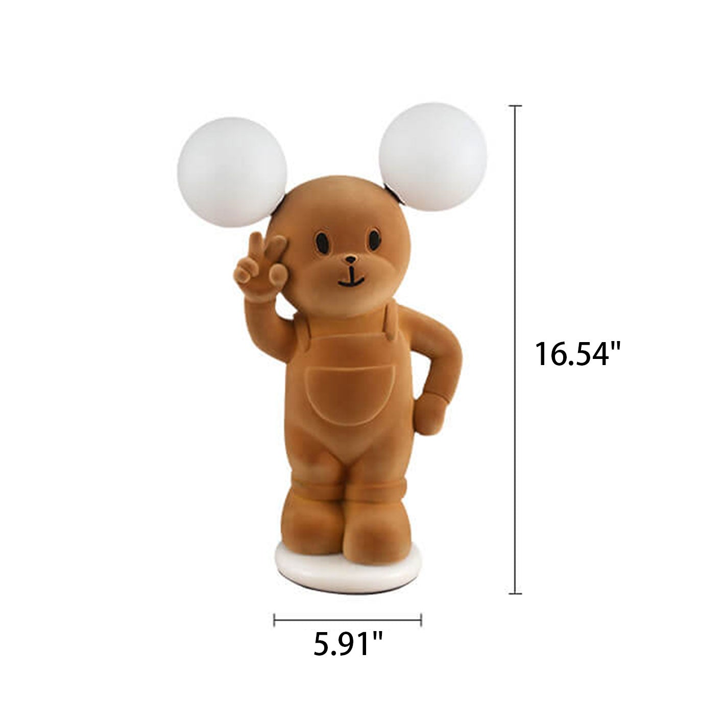 Lumendat Cartoon Creative Bear Khaki Resin Acrylic LED Table Lamp Lumendat