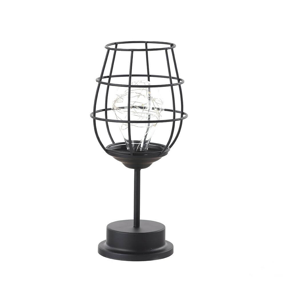 Retro Wrought Iron Wine Bottle Night Light Table Lamp Lumendat