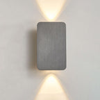 Nordic Minimalist Aluminum Rectangular Flat Panel 2-Light LED Wall Sconce Lamp
