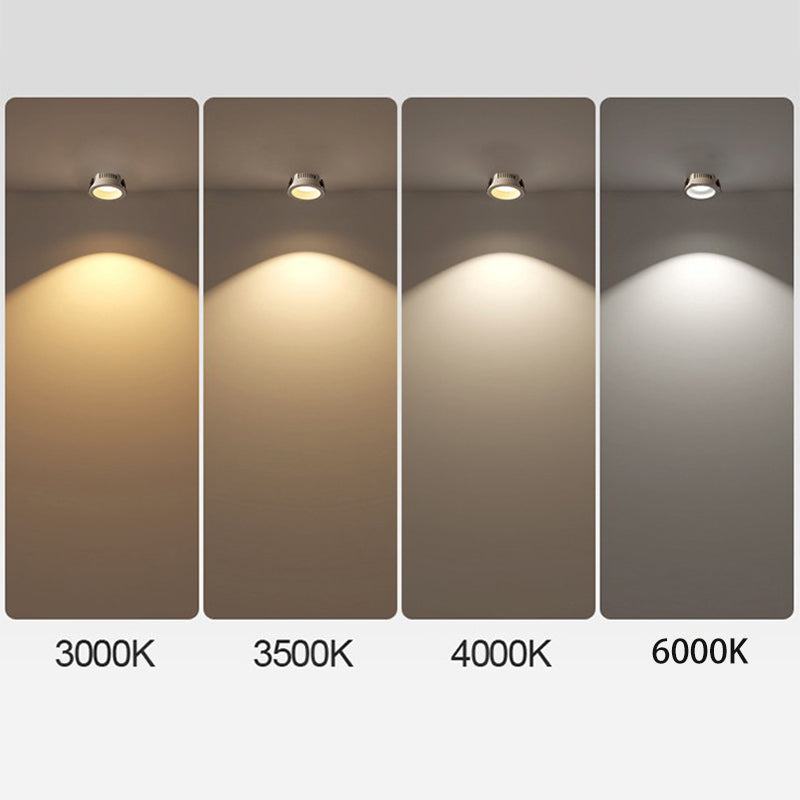 Modern Minimalist Round Spotlight Adjustable LED Flush Mount Ceiling Light BulbSquare