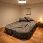 Modern Minimalist Foldable Sherpa Sofa - Compression Convertible Frame-Free Sofa Bed With High Resilience Foam For Small Spaces Lumendat