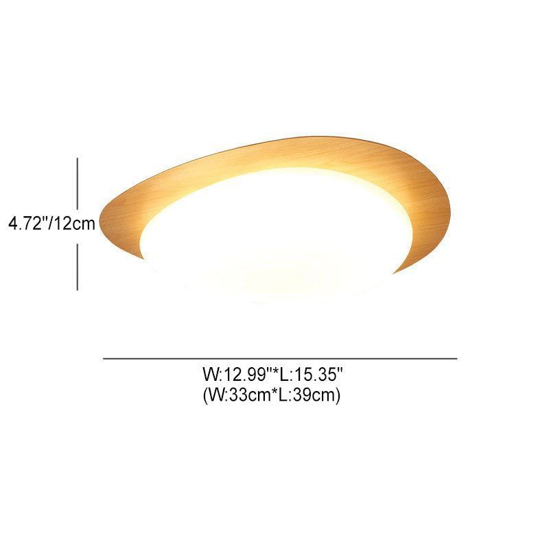 Nordic Iron Wood Grain Pebble LED Flush Mount Ceiling Light Lumendat