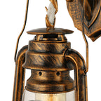 Vintage 1-Light Lantern Armed Sconce Lamp