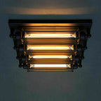 Industrial Tube 4-Light Flute Flush Mount Lighting
