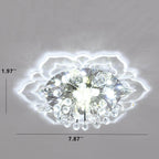 Modern Crystal Flower Shape LED Flush Mount Ceiling Light BulbSquare