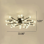 Nordic Creative Plum Blossom Tree Branch LED Semi-flush Mount Ceiling Light