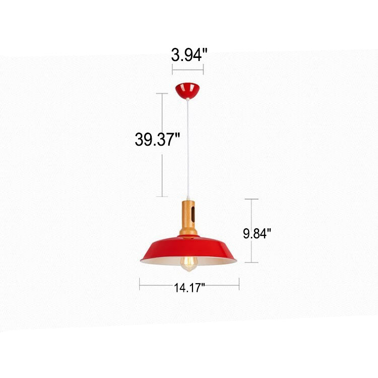 Nordic Industrial Aluminum Barn 1-Light Pendant Light