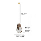 Modern Walnut Solid Wood Round Dish 1-light LED Pendant Light BulbSquare