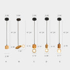 Modern Minimalist Wooden Geometric 1-light Small Pendant Light BulbSquare
