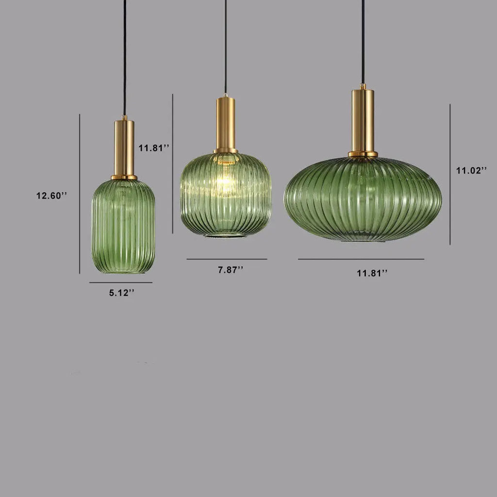 Minimalist Striped Glass Lantern 1-light Pendant Light Lumendat