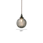 Retro Lotus Texture Glass 1-light Globe Pendant Light Lumendat