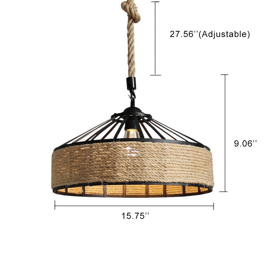 Sisal Rope 1-Light Dome Pendant Light