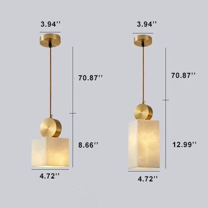 Nordic Geometric Metal 1-light Faux Marble Pendant Light