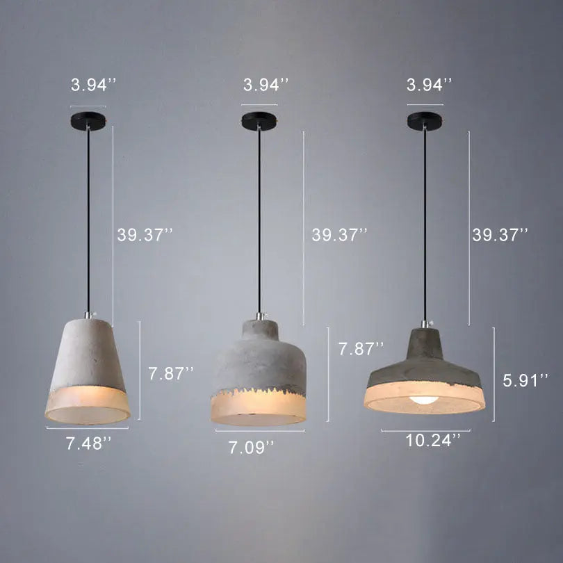 Industrial Minimalist Grey Shade 1-light Cement Pendant Light Lumendat