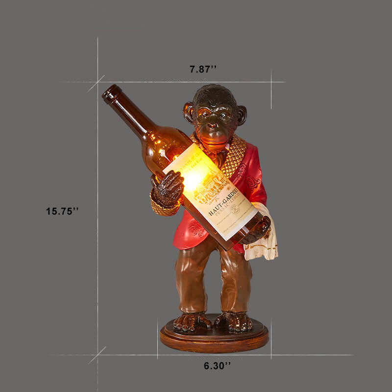 Retro Creative Monkey Resin Wine Bottle 1-Light Decoration Table Lamp Lumendat