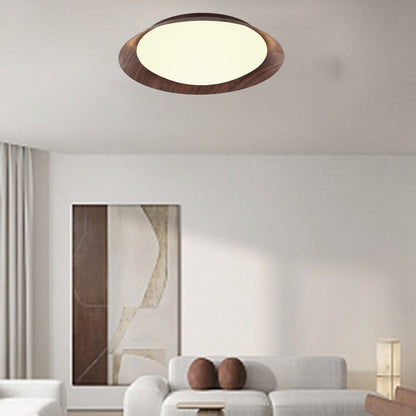 Traditional Vintage Round Iron Acrylic LED Flush Mount Ceiling Light for Living Room