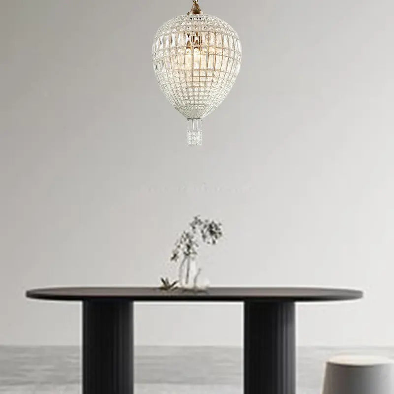 Modern Art Deco Hot Air Balloon Shaped Iron Crystal 1/3/6 Light Chandelier for Living Room modern luxury lighting fixture
